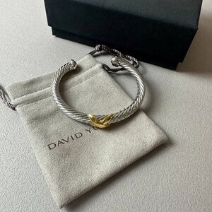 David Yurman Silver and Gold Bracelet 7mm